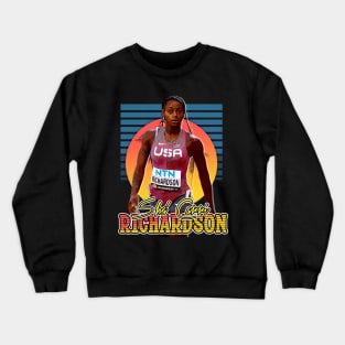 Retro Flyer Style Sha' Carri Richardson Fan Art Crewneck Sweatshirt